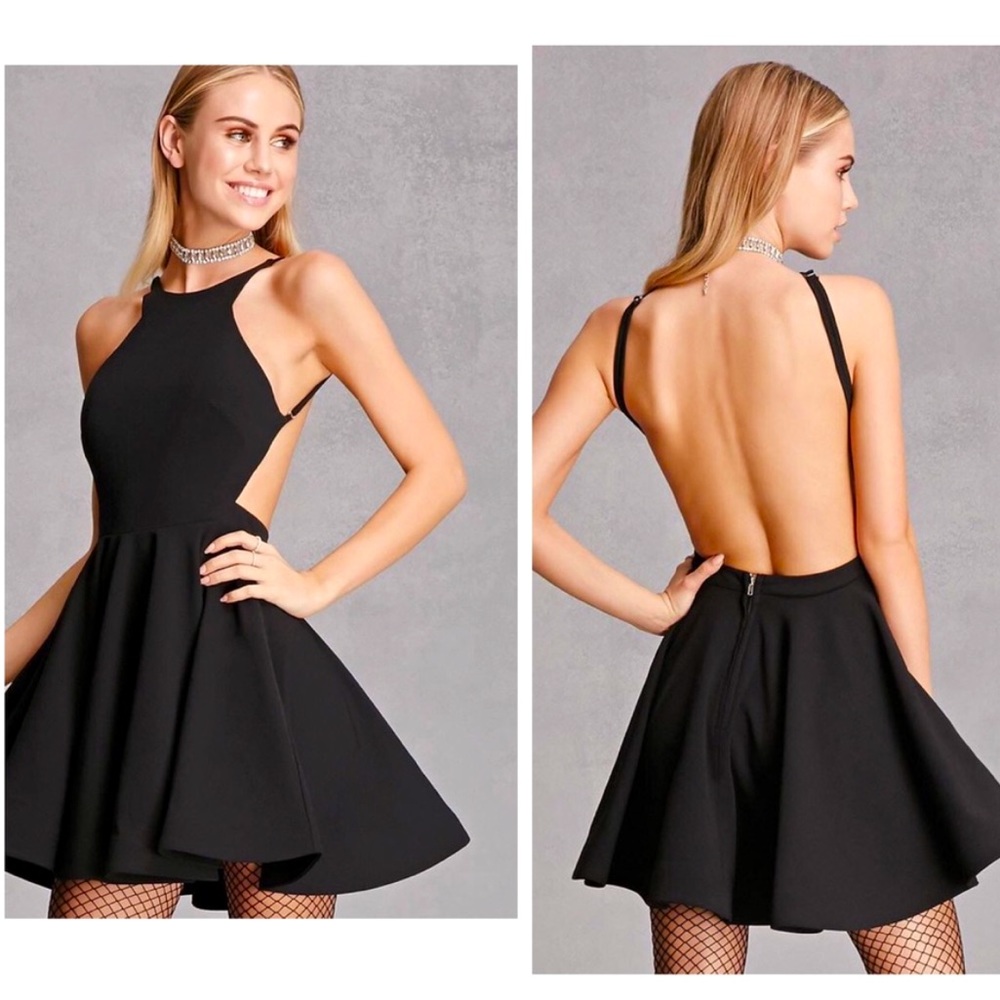 Selfie Leslie Little Black Dress with Open Back
